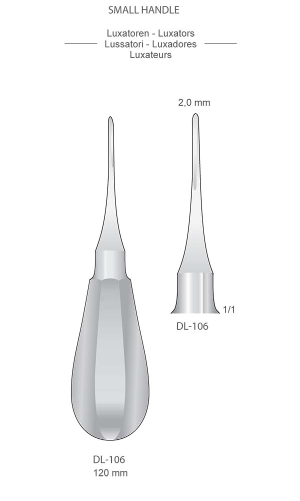 Root Elevators , SMALL HANDLE , Luxators