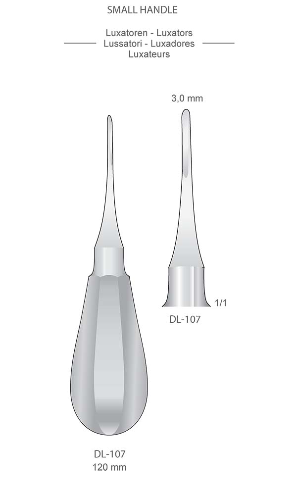 Root Elevators , SMALL HANDLE , Luxators